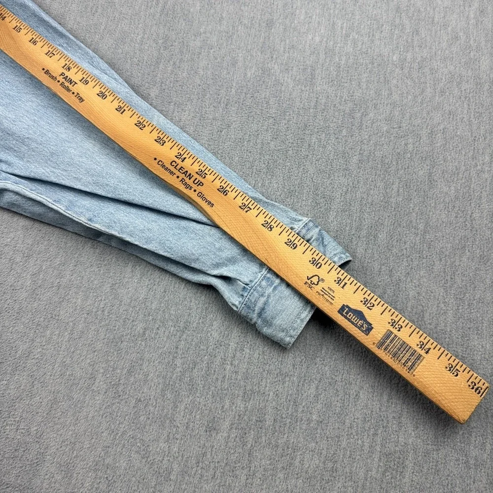 Vintage Levis‎ Shirt Mens Large Blue Denim Button Up Cotton Long Sleeve Western